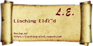 Lisching Előd névjegykártya